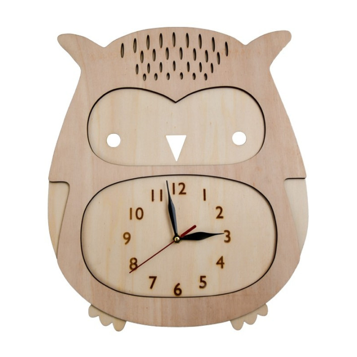 L292-Ceas Bufnita din lemn 40x35 cm 1 buc