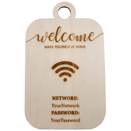 L295-Placuta "WI FI - make yourself at home"  33x20cm 1 buc