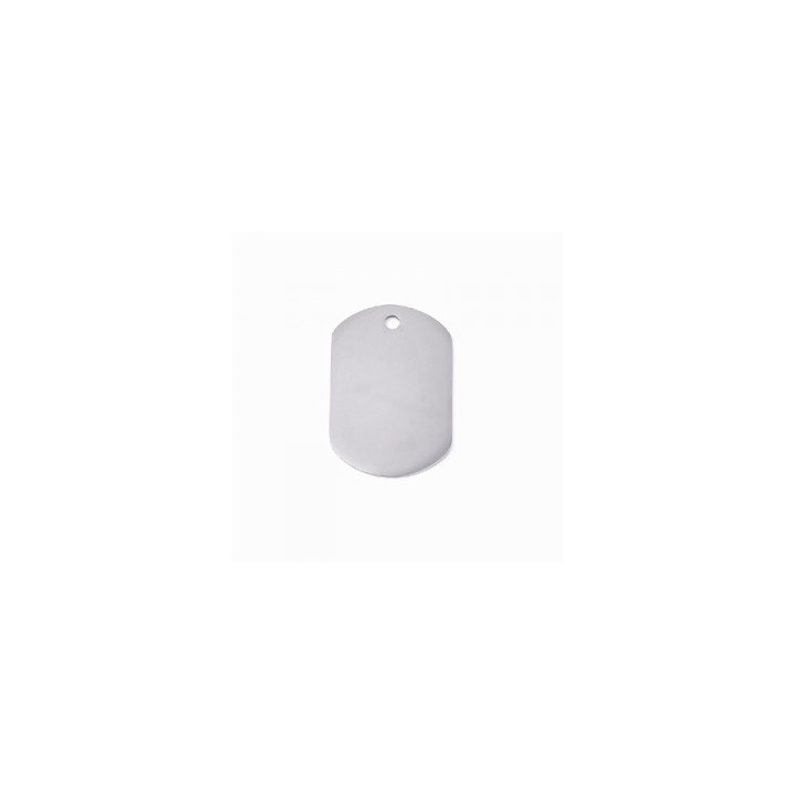 C009-Tag INOX 30x20mm fara agatatoare cu marginile rotunjite-1buc
