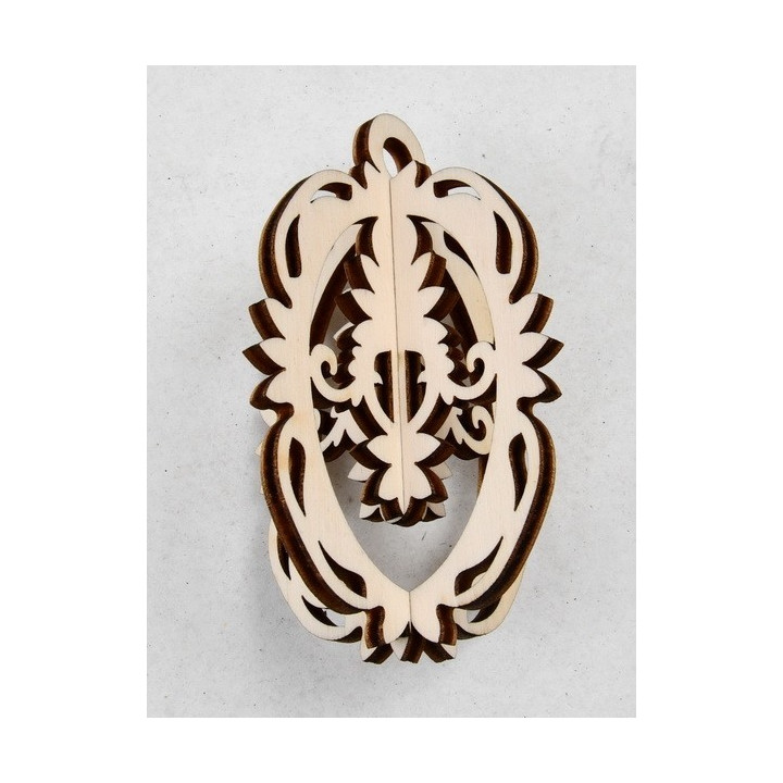 L305-Glob din lemn 2 piese 9.5 x 6,5 cm