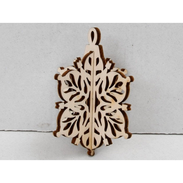 L306-Glob din lemn 2 piese filigranat 9x7 cm