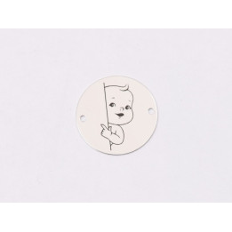 E1272 GS Link rotund argint 925 Pointing baby boy  16.5mm 1 buc