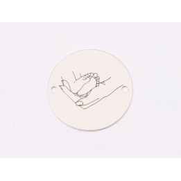 E1274 GS Link rotund argint 925 Holding the baby's feet 16.5mm 1 buc
