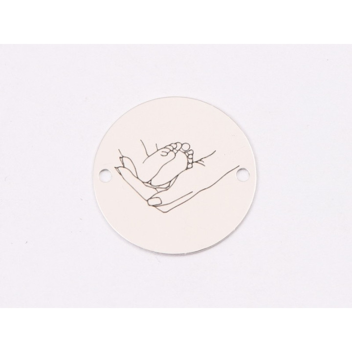 E1274 GS Link rotund argint 925 Holding the baby's feet 16.5mm 1 buc