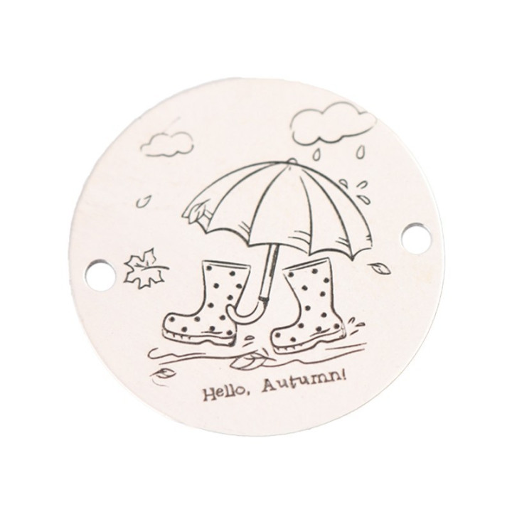 E1282 GS Link rotund argint 925 Hello Autumn 16.5mm 1 buc