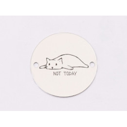 E1288 GS Link rotund argint 925 Not Today 16.5mm 1 buc
