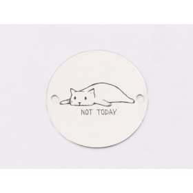 E1288 GS Link rotund argint 925 Not Today 16.5mm 1 buc