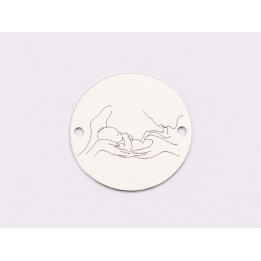 E1289 GS Link rotund argint 925 Parents love 16.5mm 1 buc