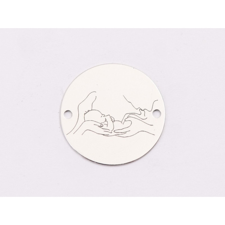 E1289 GS Link rotund argint 925 Parents love 16.5mm 1 buc