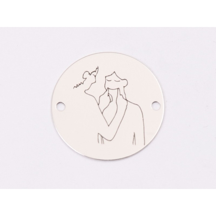E1290 GS Link rotund argint 925 Make me smile 16.5mm 1 buc
