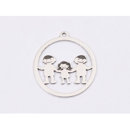 E1295-G-Charm din argint 925 Frati 20.5x18.5mm, 0.6mm-1 buc