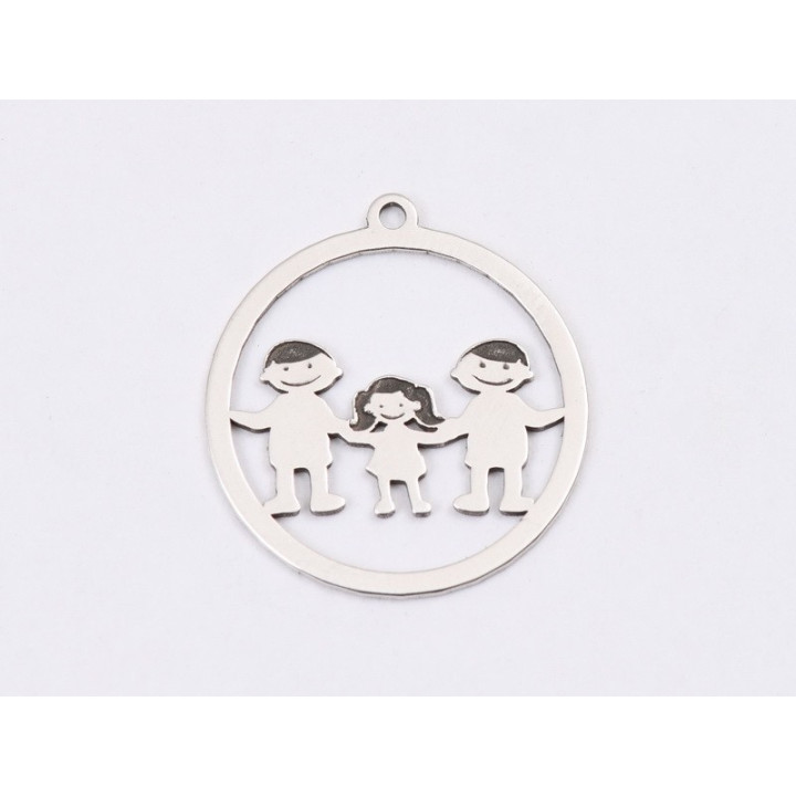 E1295-G-Charm din argint 925 Frati 20.5x18.5mm, 0.6mm-1 buc