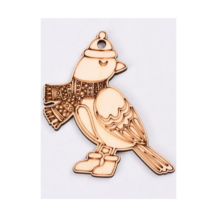 L320-Figurina din lemn Winter Pigeon 7x7 cm