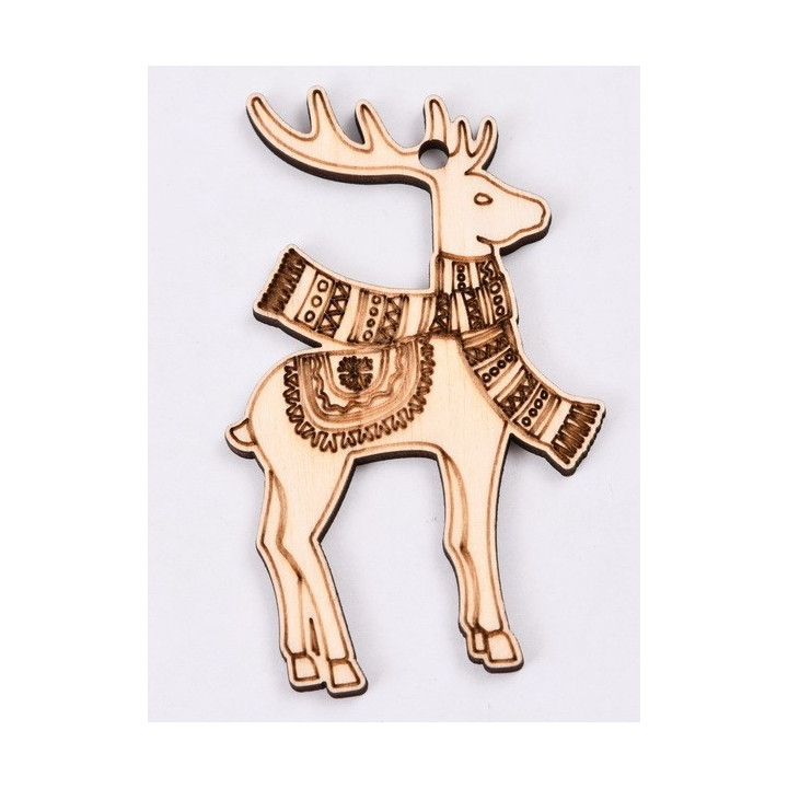 L323-Figurina din lemn Winter Reindeer 8x5 cm