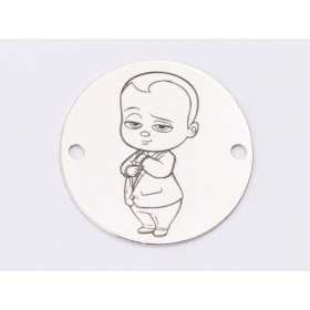 E1297 GS Link rotund argint 925 Baby girl 16.5mm 1 buc