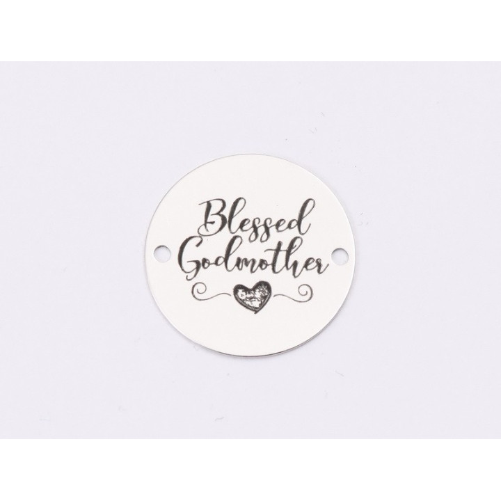 E1303 GS Link rotund argint 925 Blessed Godmother 16.5 mm -1 buc