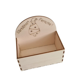 L354 Plic pentru flori pom de craciun cu caciulita  V2 16x10x8 cm
