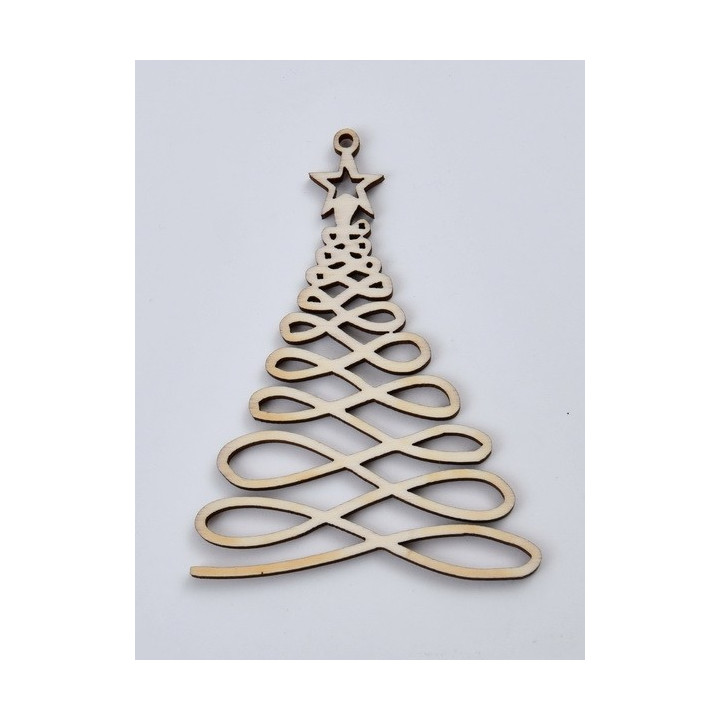 L359-Decoratiune din lemn Bradut model 2, 7.5x10cm - 1 buc