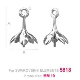 G0730-Agatatoare floare perle gaurite pe jumatate 5818 de 10mm - bijuterii personalizate din argint | simoshop