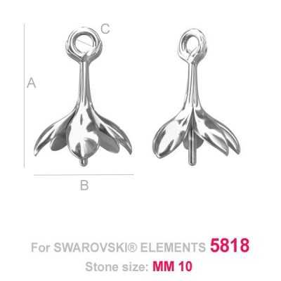 G0730-Agatatoare floare perle gaurite pe jumatate 5818 de 10mm - bijuterii personalizate din argint | simoshop