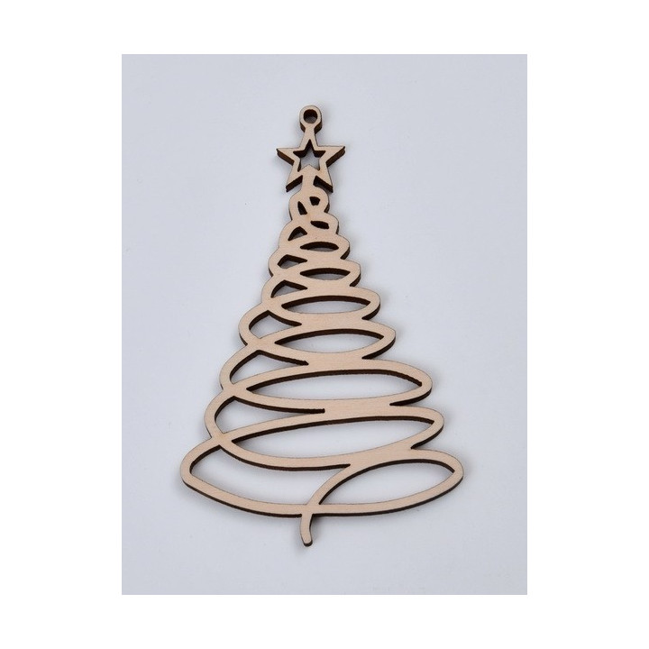 L360-Decoratiune din lemn Bradut model 3, 6.5x10.5cm - 1 buc