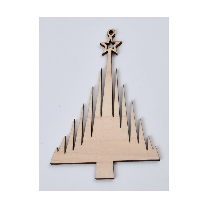 L361-Decoratiune din lemn Bradut model 4, 8x11.5cm - 1 buc