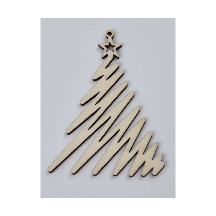 L362-Decoratiune din lemn Bradut model 5, 8x10.5cm - 1 buc
