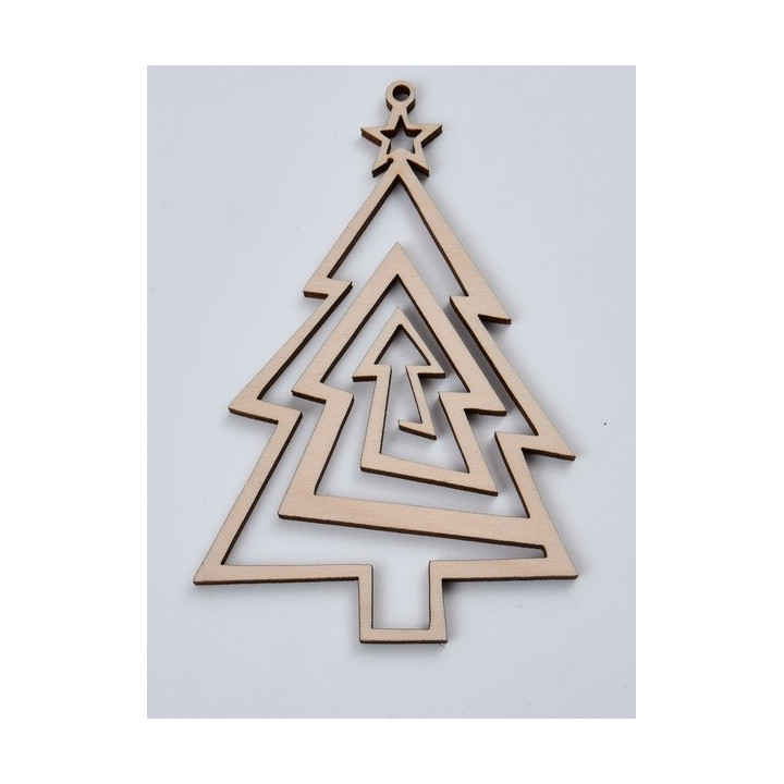 L363-Decoratiune din lemn Bradut model 6, 7x11cm - 1 buc