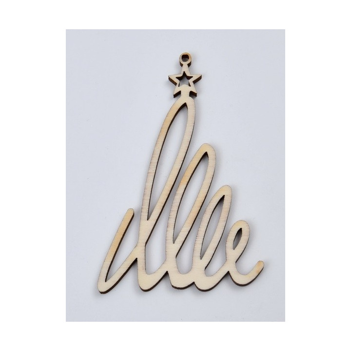 L364-Decoratiune din lemn Bradut model 7, 7x10cm - 1 buc