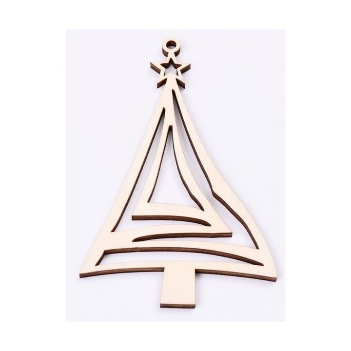 L371-Decoratiune din lemn Brad model 8, 7x11cm - 1 buc