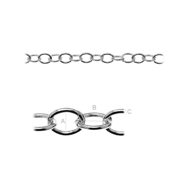 G1031-Lantisor zale rotunde 2.5mm x 0.5mm PRET 10 CM - bijuterii personalizate din argint | simoshop