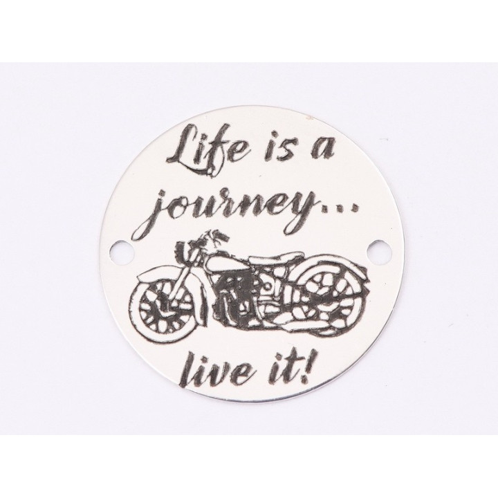 E1335-GS-Link argint 925 Life is a journey... live it! 16,5mm -  1buc