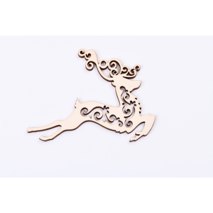 L384-Decoratiune din lemn ren  10 x 7.5 cm - 1 buc