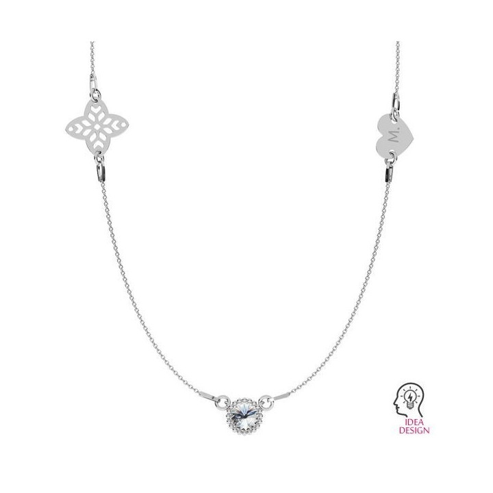 G1024-Baza colier pentru 3 charm-uri lungime 45cm - bijuterii personalizate din argint | simoshop