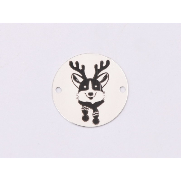 E1346-GS-Link argint 925 Christmas Puppy (Corgi) 16.5mm - 1 buc