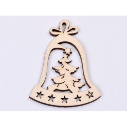L397-Decoratiune din lemn clopotel  8 x 6 cm - 1 buc