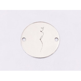 E1372-N-Link banut din argint Silueta, 12mm 0.4mm - 1 buc