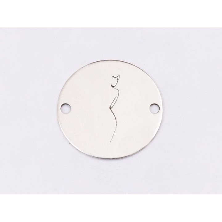 E1372-N-Link banut din argint Silueta, 12mm 0.4mm - 1 buc