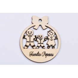 L394-Decupaj din lemn "Familie de reni personalizabila"  25 x15cm - 1 buc