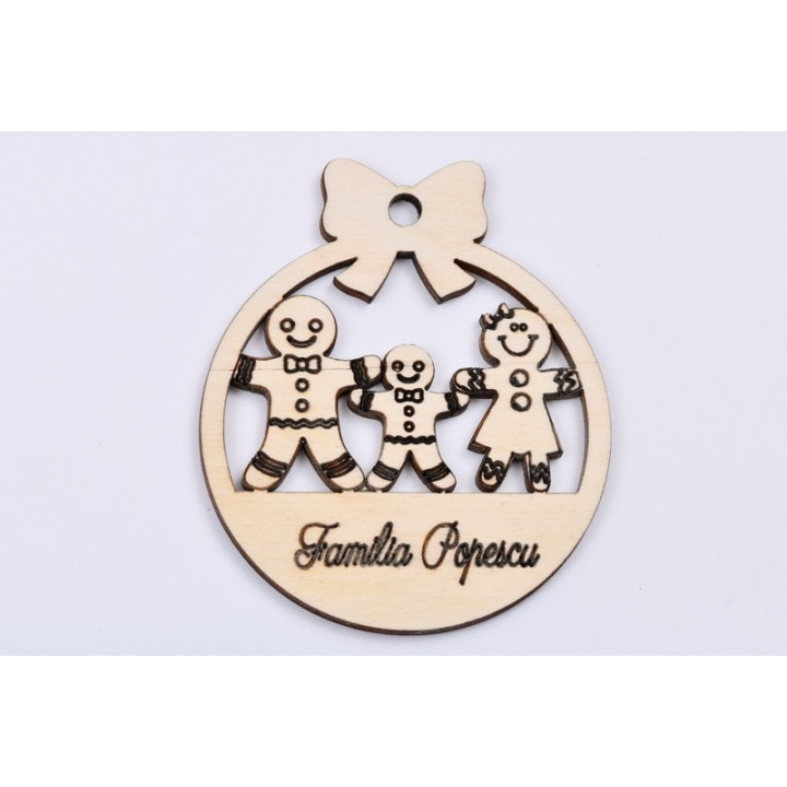 L394-Decupaj din lemn "Familie de reni personalizabila"  25 x15cm - 1 buc