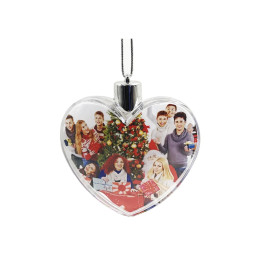 H024-Glob din plastic inima, cu insertie foto 8.5x8.5 cm - 1 bucata