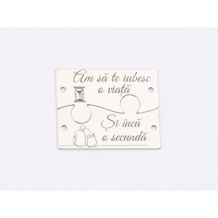 E1390 G Link set puzzle "Am sa te iubesc o viata si inca o secunda" 23.5*19*0.6 mm