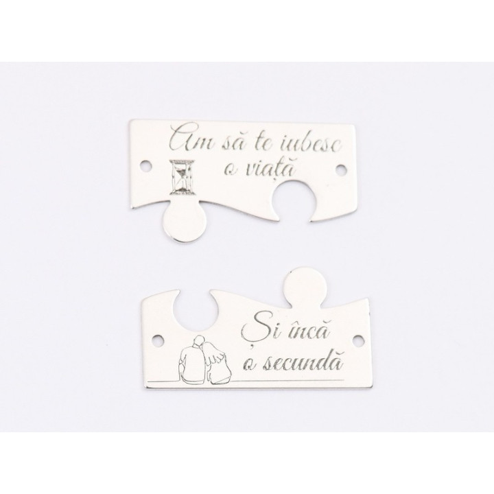 E1390 G Link set puzzle "Am sa te iubesc o viata si inca o secunda" 23.5*19*0.6 mm