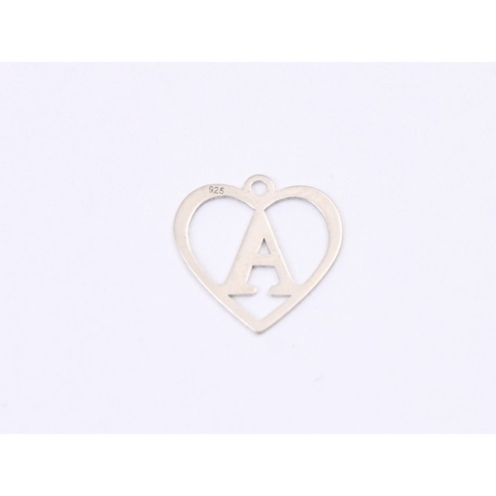 E1391 N Charm initiala cu inimioara 12.5x12.5x0.4  mm