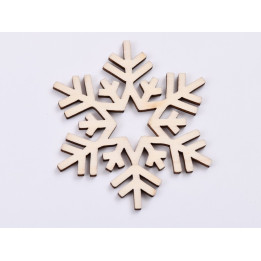 L419-Decoratiune din lemn Fulg de nea 8x8cm - 1 buc