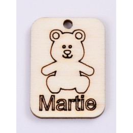 L423-Decupaj lemn 4*3cm Ursulet martisor  -1 buc