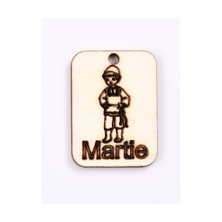 L424-Decupaj lemn 4*3cm Baiat in costum traditional martisor  -1 buc