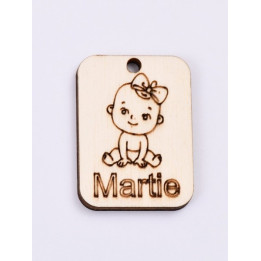 L426-Decupaj lemn 4*3cm Bebe martisor  -1 buc