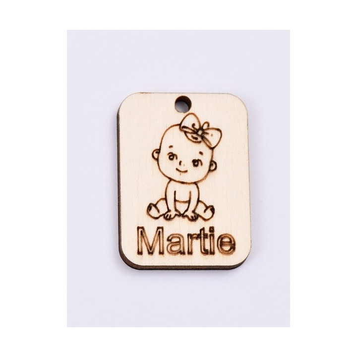 L426-Decupaj lemn 4*3cm Bebe martisor  -1 buc