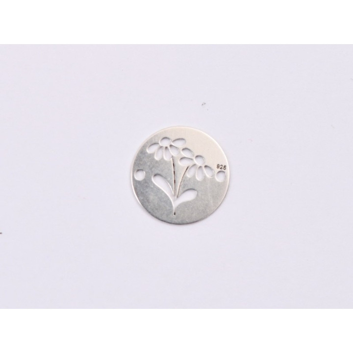 E1394-N-Link banut din argint floare stilizata model 1, 12mm 0.4mm - 1 buc